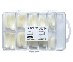 Nehtové tipy zahnuté dlouhé BOX 100 ks