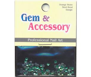 Zdobící kamínky, tvar kostičky, barva zelená