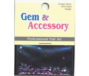 Zdobící kamínky, tvar kostičky, barva fialová