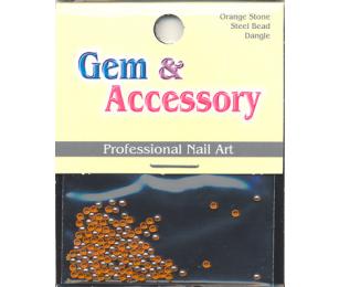 Zdobící kamínky, tvar perly, barva oranžová