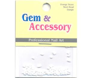 Zdobící kamínky, tvar slzy, barva bílá