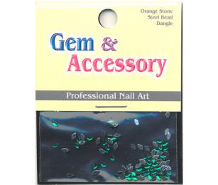 Zdobící kamínky, tvar surfy, barva tmavě zelená