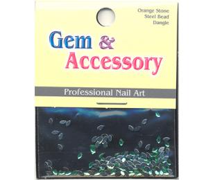 Zdobící kamínky, tvar surfy, barva zelená