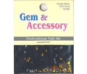 Zdobící kamínky, tvar surfy, barva světle oranžová