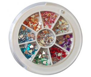 Zdobící kamínky v kulatém boxu, tvar srdce