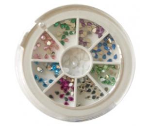 Zdobící kamínky v kulatém boxu, tvar slza