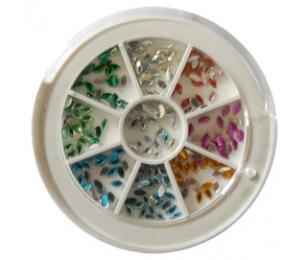 Zdobící kamínky v kulatém boxu, tvar sufry