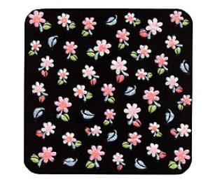 Nehtové obtisky barevné kytičky 3D samolepící