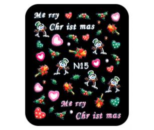 Nehtové obtisky vánoční 3D samolepící