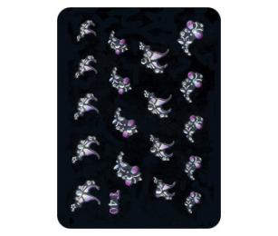 Nehtové obtisky kytky fialové 3D samolepící