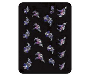 Nehtové obtisky kytky modré 3D samolepící